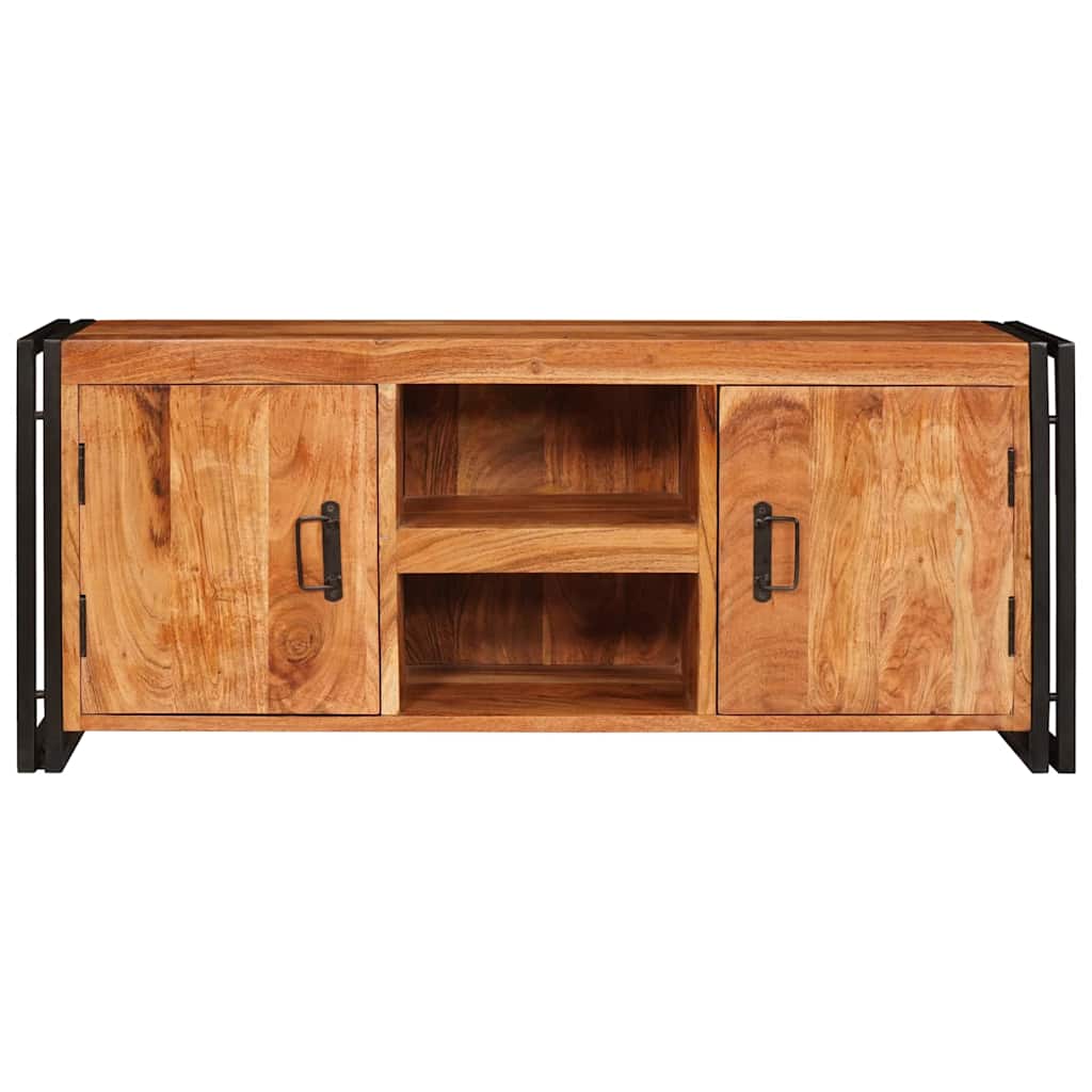 vidaXL Ντουλάπι TV με ράφι Καφέ 120 x 33 x 50 εκ Μασίφ ξύλο ακακίας
