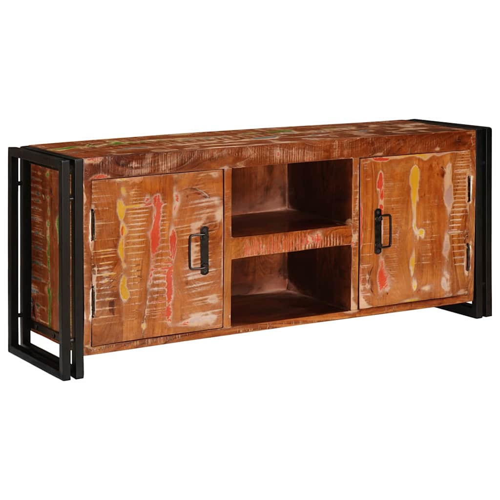 vidaXL Ντουλάπι TV Πολύχρωμο 120 x 33 x 50 εκ Μασίφ ανακυκλωμένο ξύλο