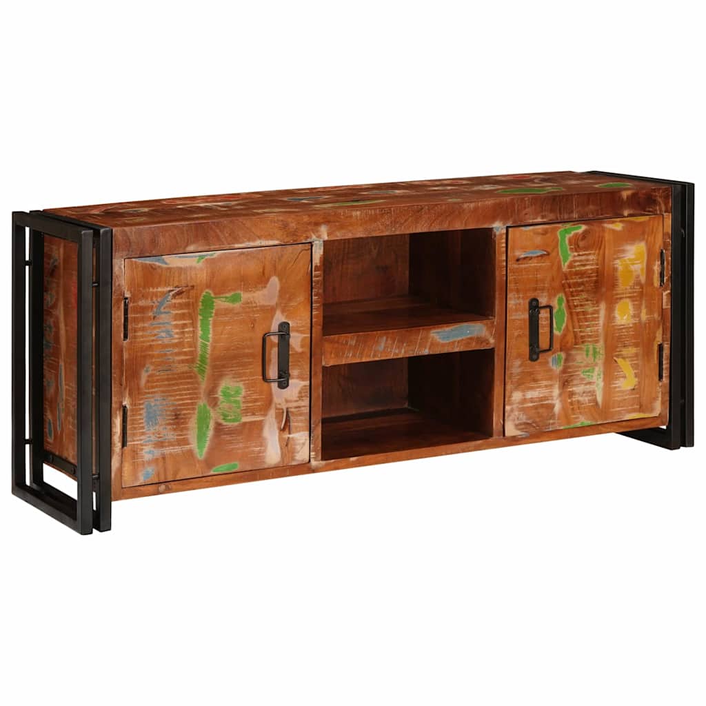 vidaXL Ντουλάπι TV Πολύχρωμο 120 x 33 x 50 εκ Μασίφ ανακυκλωμένο ξύλο