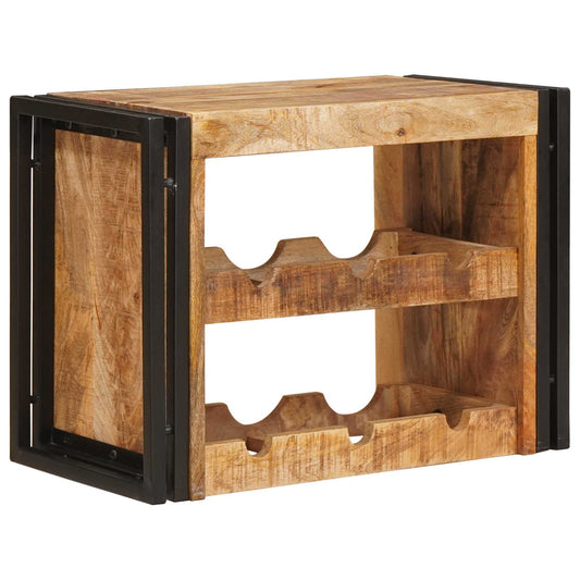 vidaXL Ράφι Κρασιού Καφέ 100 x 45 x 33 εκ Σταθερό Χοντρό Ξύλο Μάνγκο