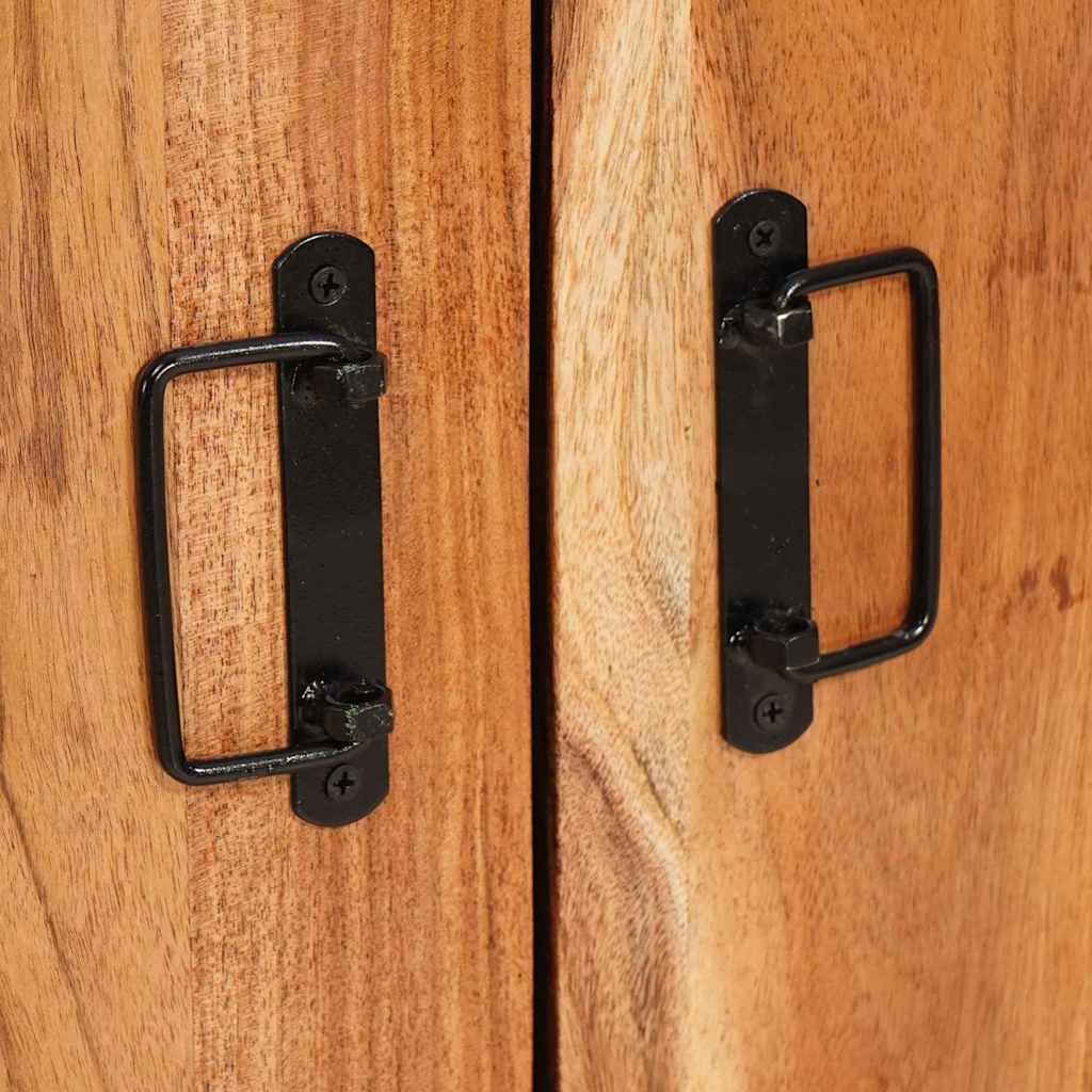 vidaXL Highboard με Πόρτες Καφέ Μασίφ ξύλο ακακίας και μέταλλο