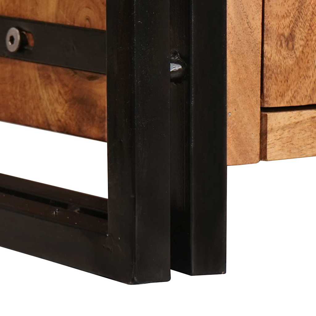 vidaXL Highboard με Πόρτες Καφέ Μασίφ ξύλο ακακίας και μέταλλο