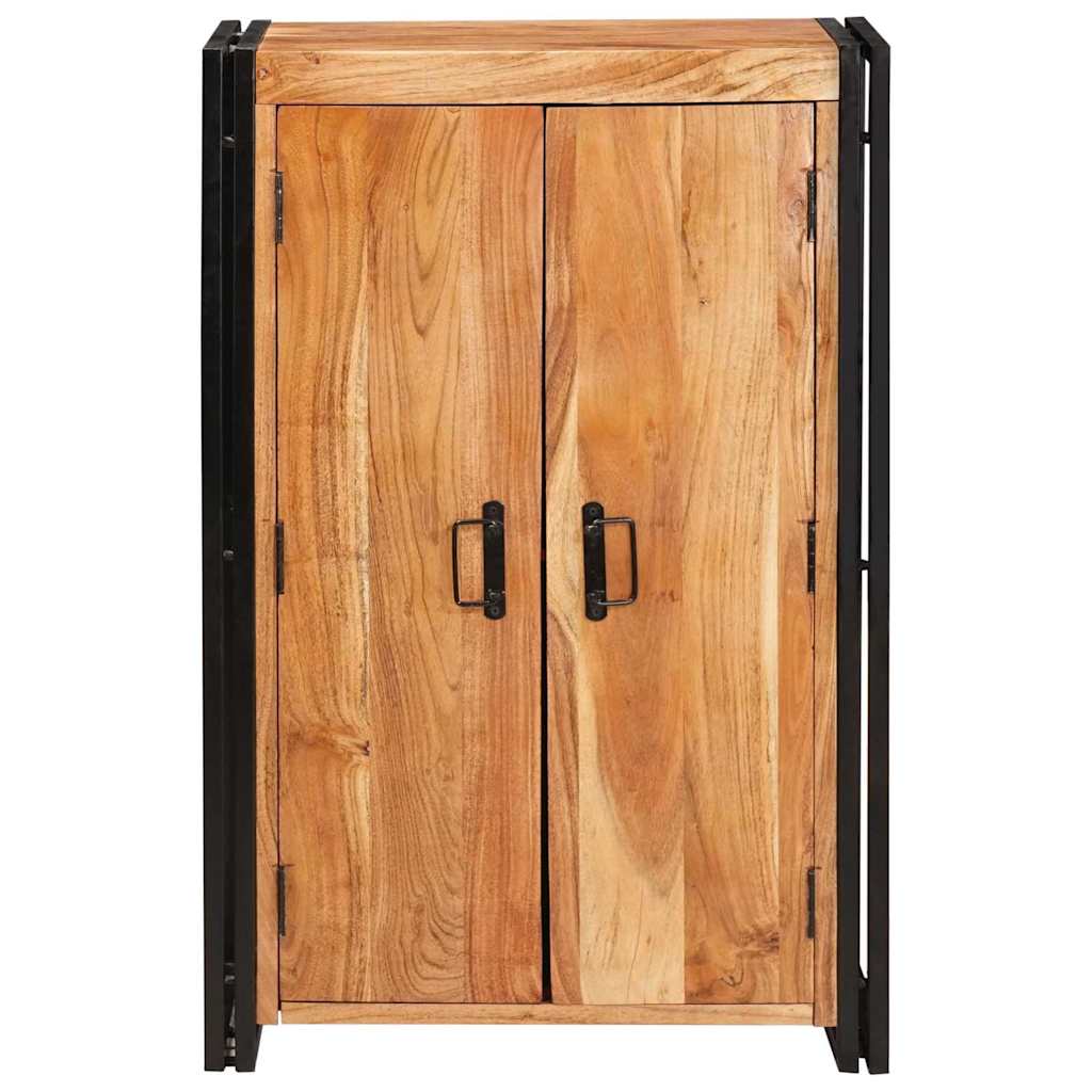 vidaXL Highboard με Πόρτες Καφέ Μασίφ ξύλο ακακίας και μέταλλο