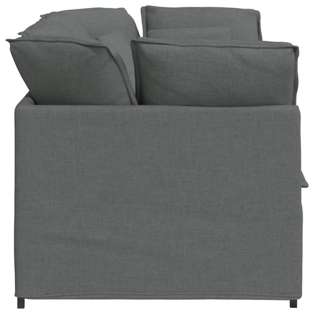 vidaXL Καναπές-Μαξιλάρι Σκούρο Γκρι από Ύφασμα με Μαξιλάρια