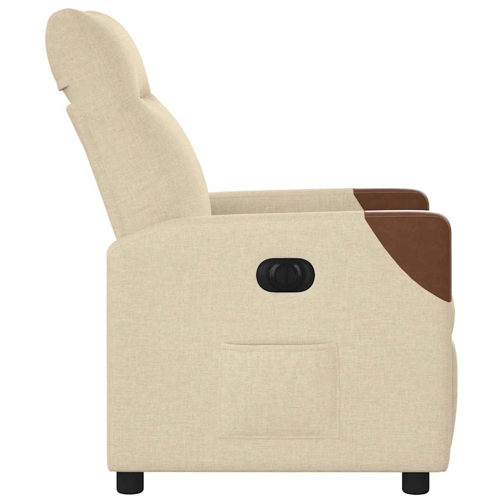 vidaXL Πολυθρόνα Ανακλινόμενη Ηλεκτρική Κρεμ Υφασμάτινη