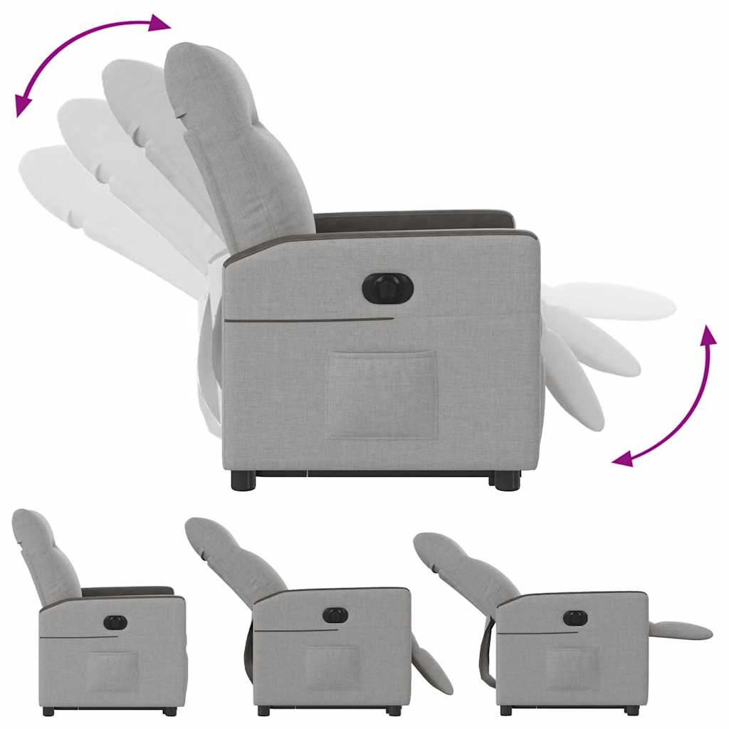 vidaXL Ηλεκτρική καρέκλα ανάκλισης Ύφασμα Γκρι σύννεφο