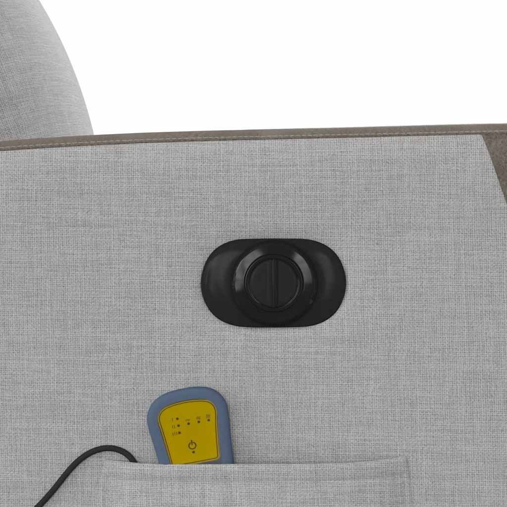 vidaXL Ηλεκτρική καρέκλα ανάκλισης μασάζ Ύφασμα Γκρι σύννεφο