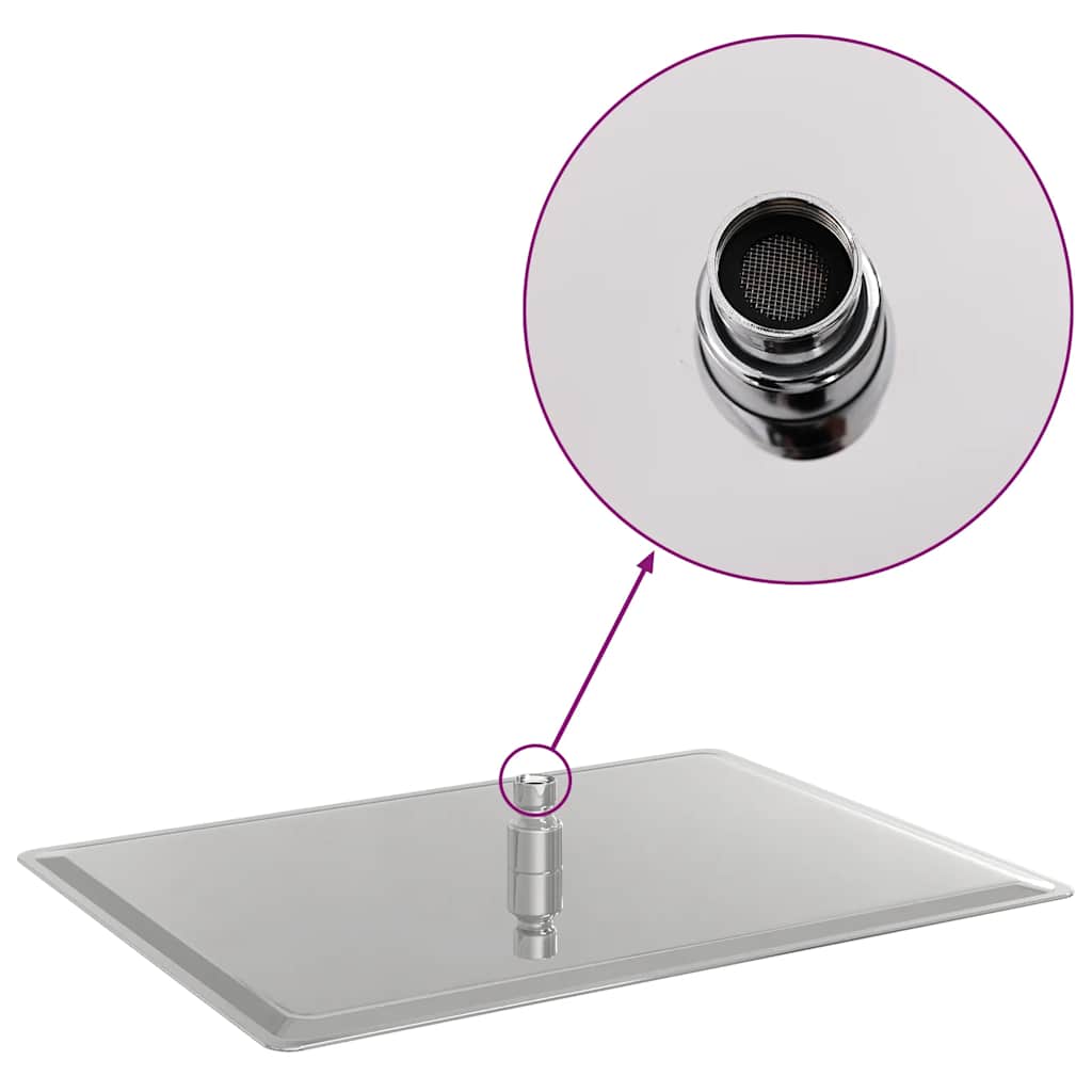 vidaXL Κεφαλή Nτους Βροχή Ορθογώνια 40x30 εκ. Ανοξείδωτο Ατσάλι 304