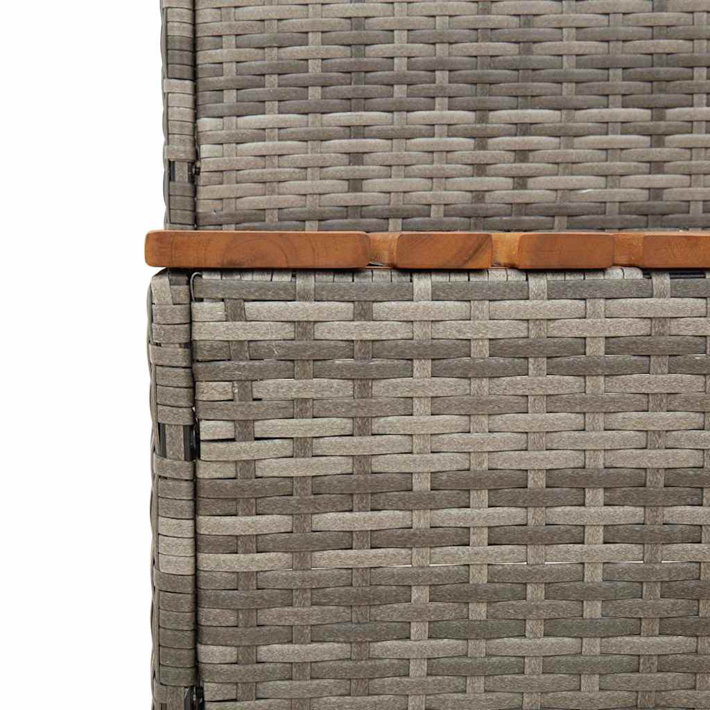 vidaXL Βήμα υδρομασάζ Γκρι 100x50x50,5 εκ. Συνθετικό Ρατάν/Ακακίας