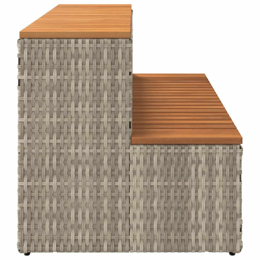 vidaXL Βήμα υδρομασάζ Αν. Γκρι 100x50x50,5 εκ. Συνθετικό Ρατάν/Ακακίας