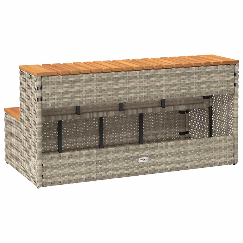 vidaXL Βήμα υδρομασάζ Αν. Γκρι 100x50x50,5 εκ. Συνθετικό Ρατάν/Ακακίας