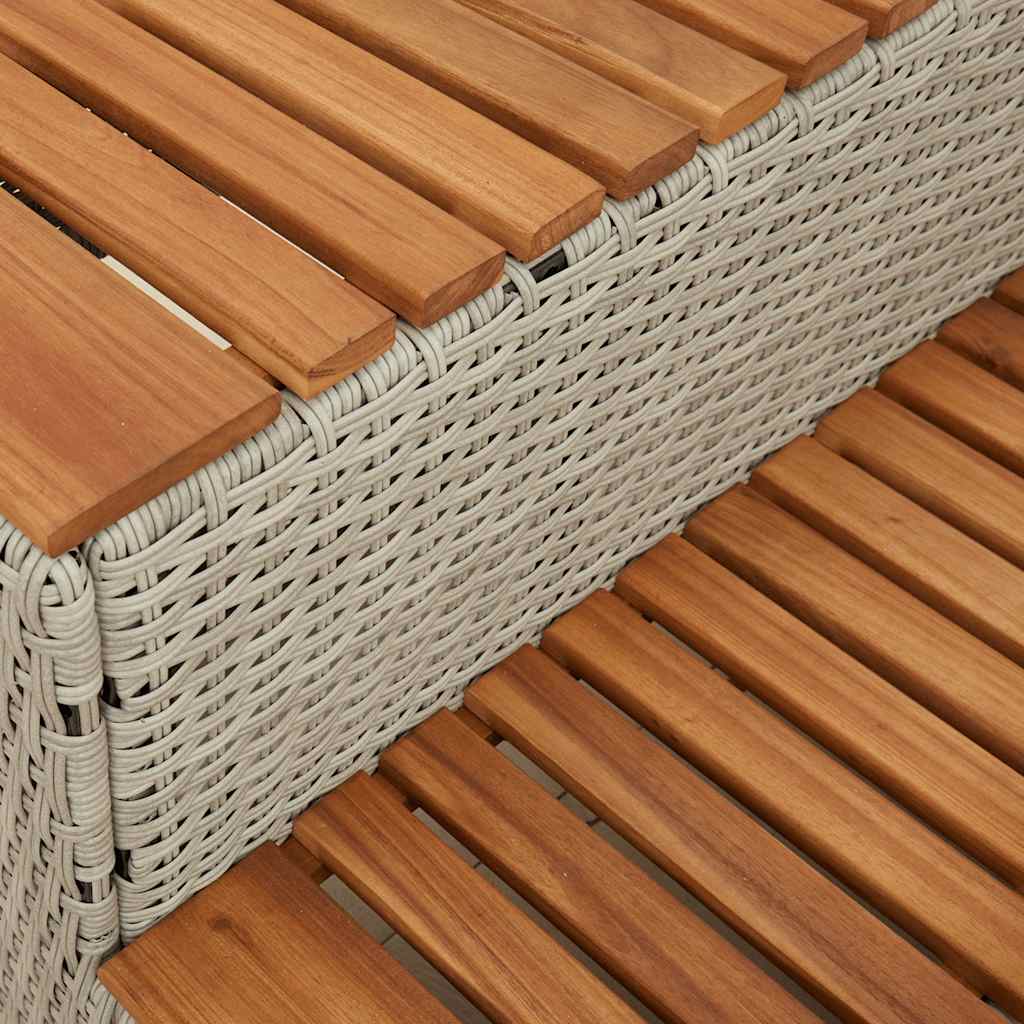 vidaXL Βήμα υδρομασάζ Αν. Γκρι 100x50x50,5 εκ. Συνθετικό Ρατάν/Ακακίας