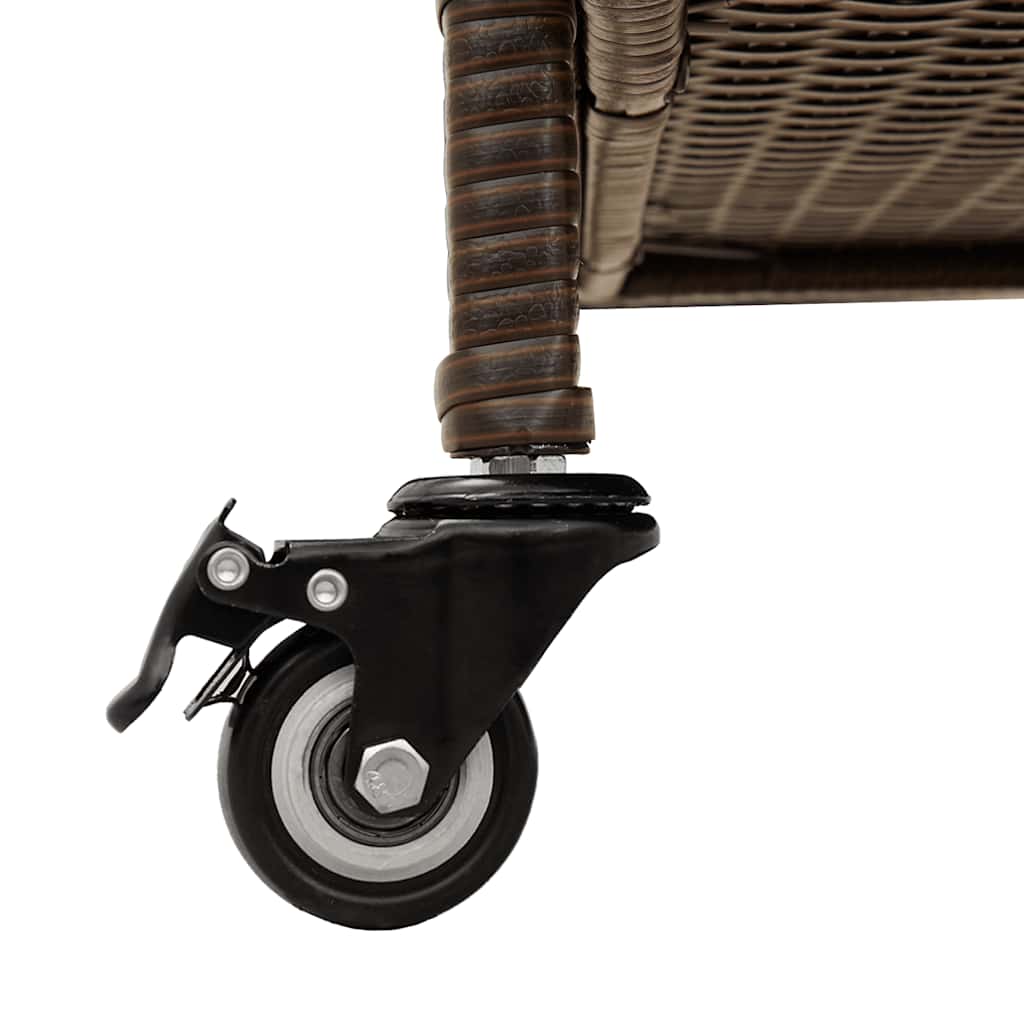 vidaXL Κουτί Αποθήκευσης Κήπου με Ρόδες 110x55x73 εκ. Συνθετικό Ρατάν