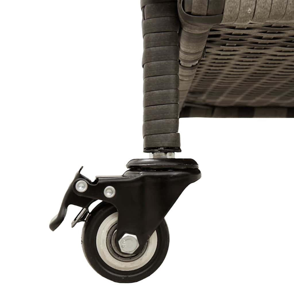 vidaXL Κουτί Αποθήκευσης Κήπου με Ρόδες 110x55x73 εκ. Συνθετικό Ρατάν