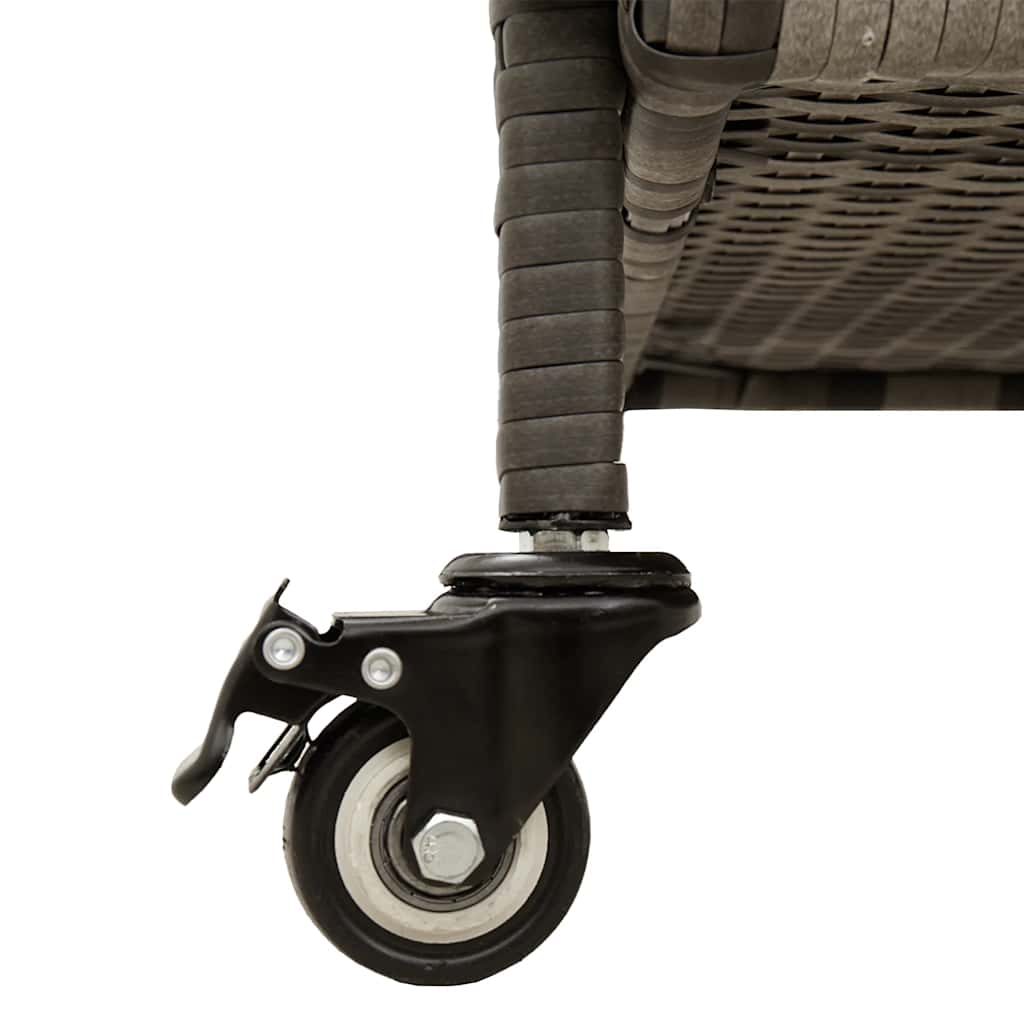 vidaXL Κουτί Αποθήκευσης Κήπου με Ρόδες 160x55x75 εκ. Συνθετικό Ρατάν