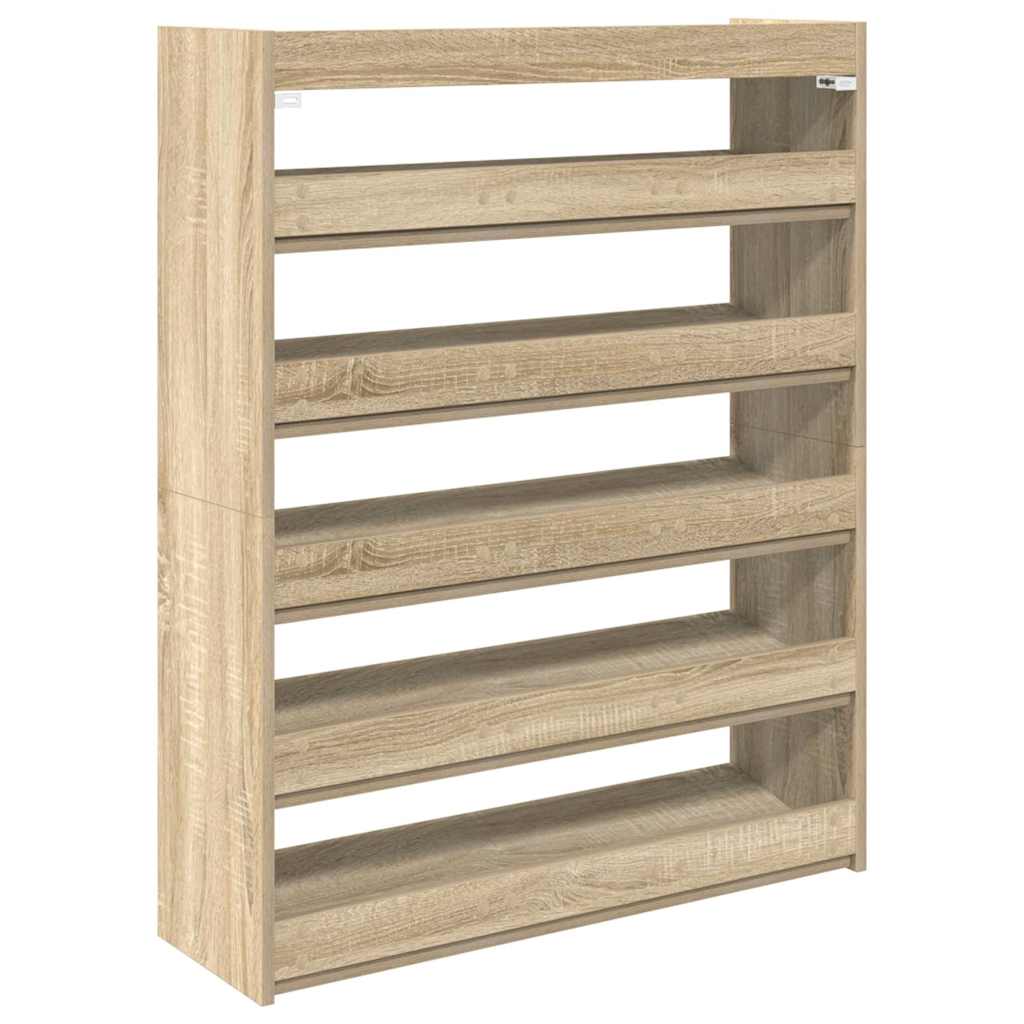 Ράφι παπουτσιών vidaXL Sonoma Oak 80x25x100 cm Κατασκευασμένο ξύλο