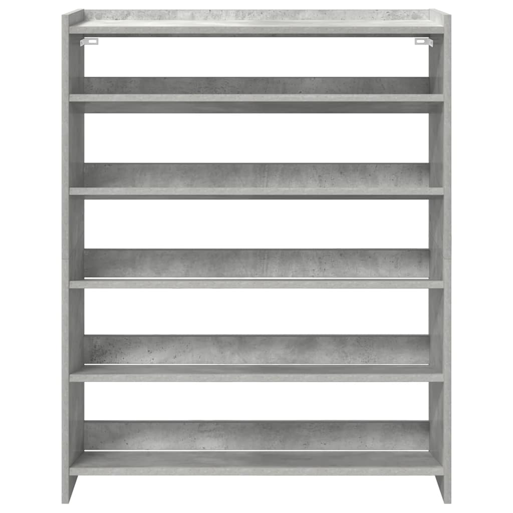 Ράφι παπουτσιών vidaXL Γκρι μπετόν 80x25x100 cm Κατασκευασμένο ξύλο