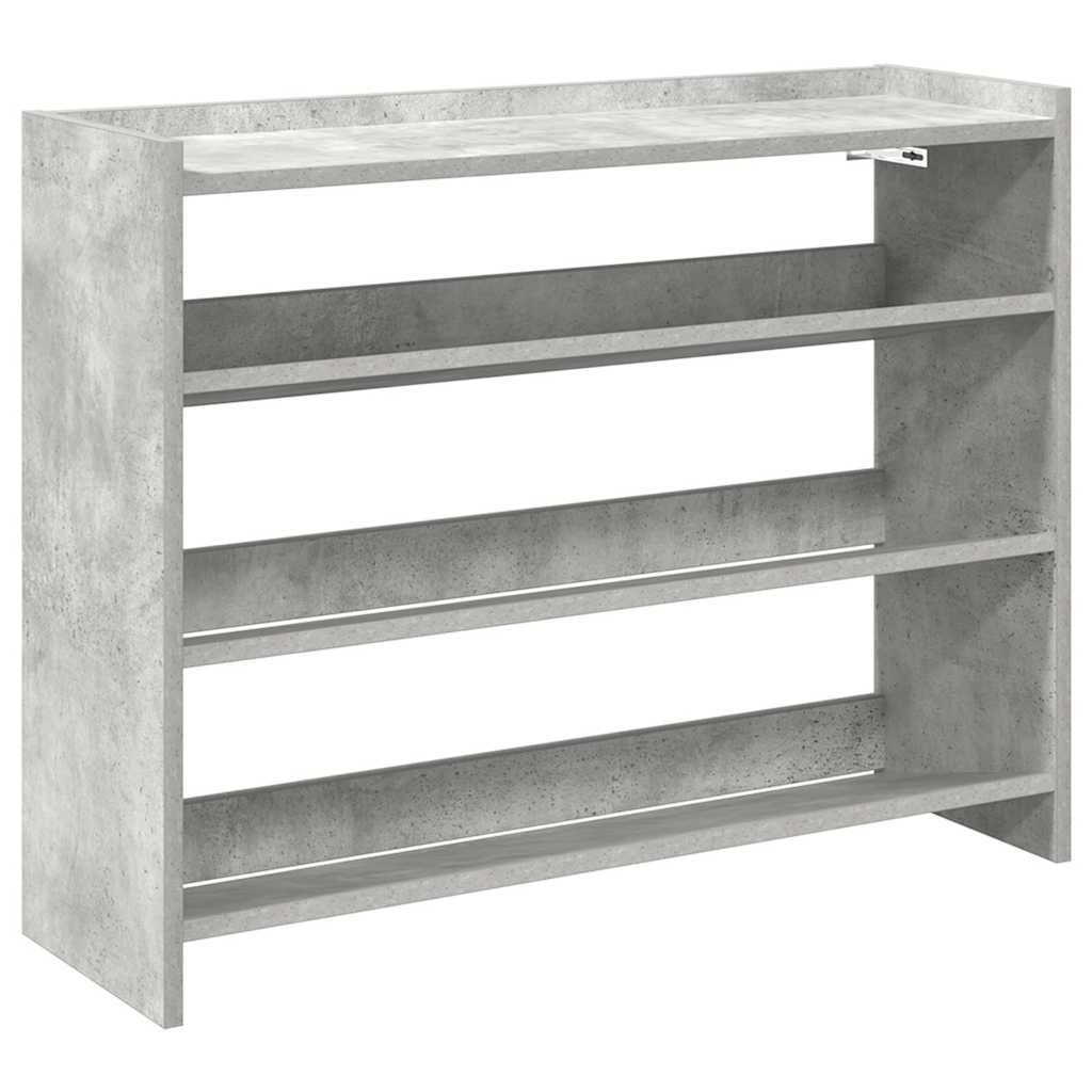 Ράφι παπουτσιών vidaXL Γκρι μπετόν 80x25x62 cm Κατασκευασμένο ξύλο