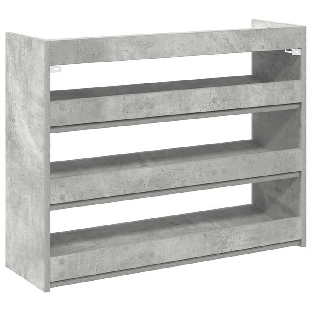 Ράφι παπουτσιών vidaXL Γκρι μπετόν 80x25x62 cm Κατασκευασμένο ξύλο