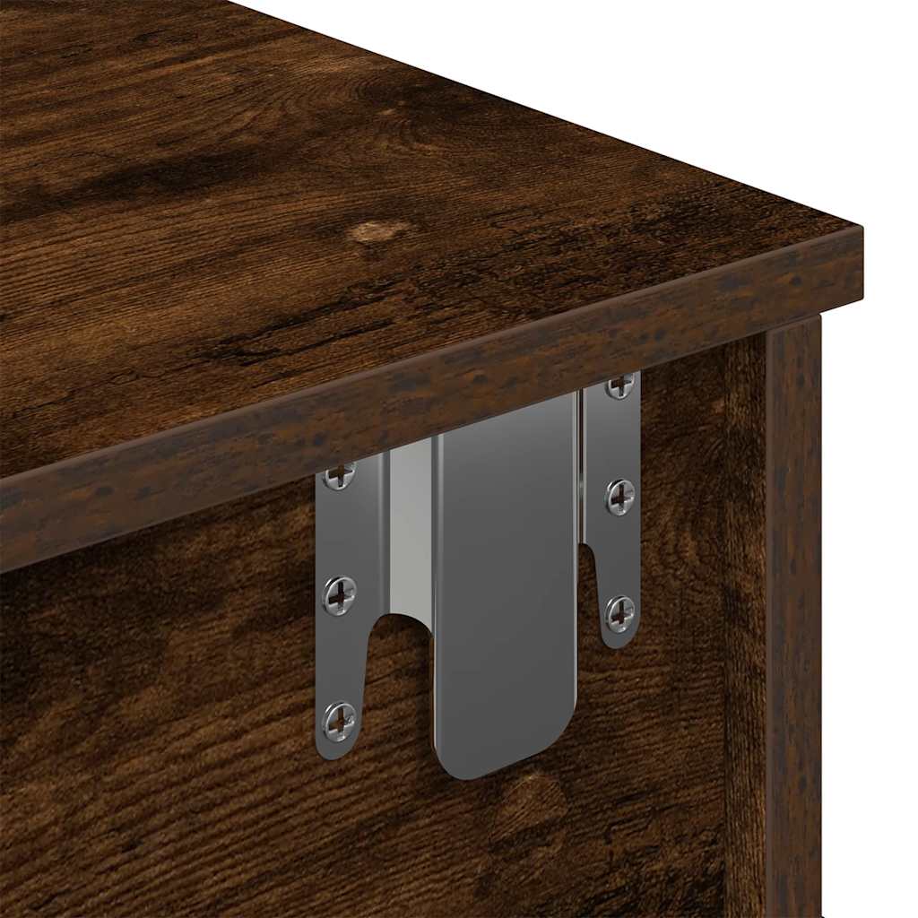 vidaXL Ράφι τοίχου με συρτάρια Καπνιστή δρυς Κατασκευασμένο ξύλο