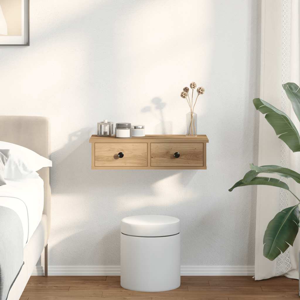 vidaXL Ράφι τοίχου με συρτάρια Δρυς Αρτιζίας Κατασκευασμένο ξύλο