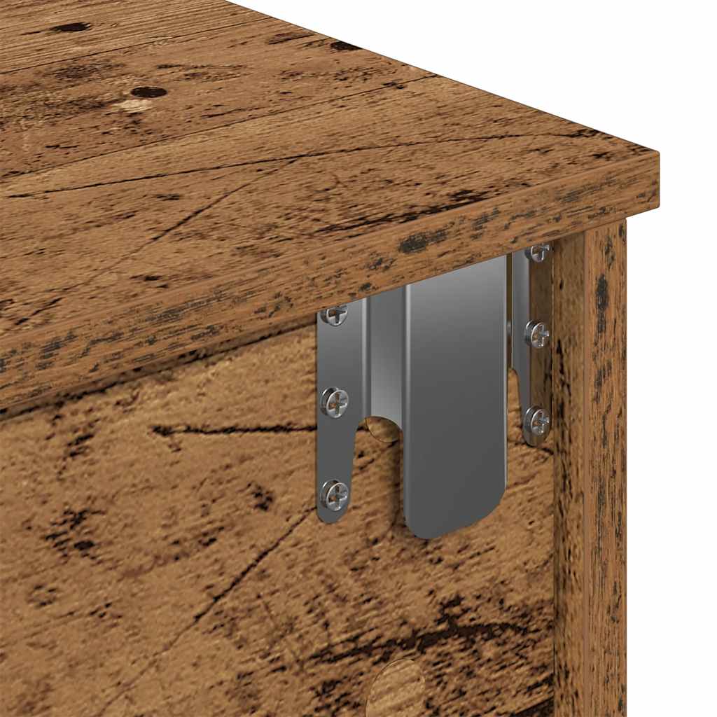 vidaXL Ράφι τοίχου με συρτάρια Παλιό ξύλο Κατασκευασμένο ξύλο