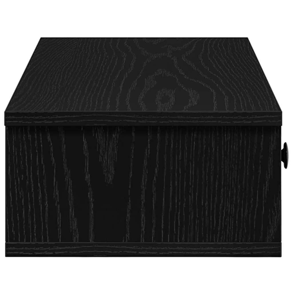 vidaXL Ράφι τοίχου με συρτάρια Μαύρο 100x37,5x19 cm Ξύλινη κατασκευή