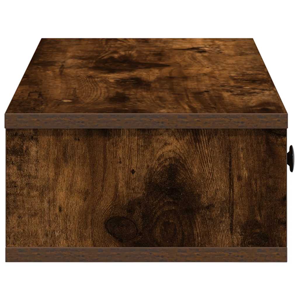 vidaXL Ράφι τοίχου με συρτάρια Καπνιστή δρυς Κατασκευασμένο ξύλο