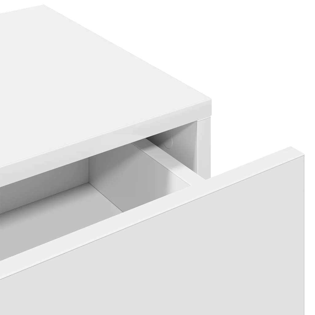 vidaXL Ράφι τοίχου με συρτάρια Λευκό 60x26,5x15 cm Κατασκευασμένο ξύλο