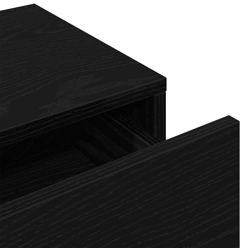 vidaXL Ράφι τοίχου με συρτάρια Μαύρο 60x26,5x15 cm Ξύλινη κατασκευή