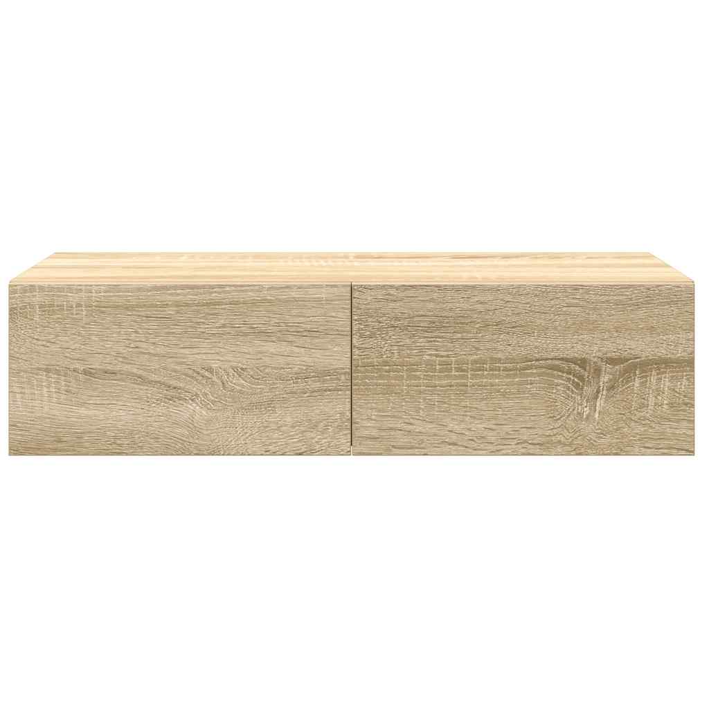 vidaXL Ράφι τοίχου με συρτάρια Δρυς sonoma 60x26,5x15 cm