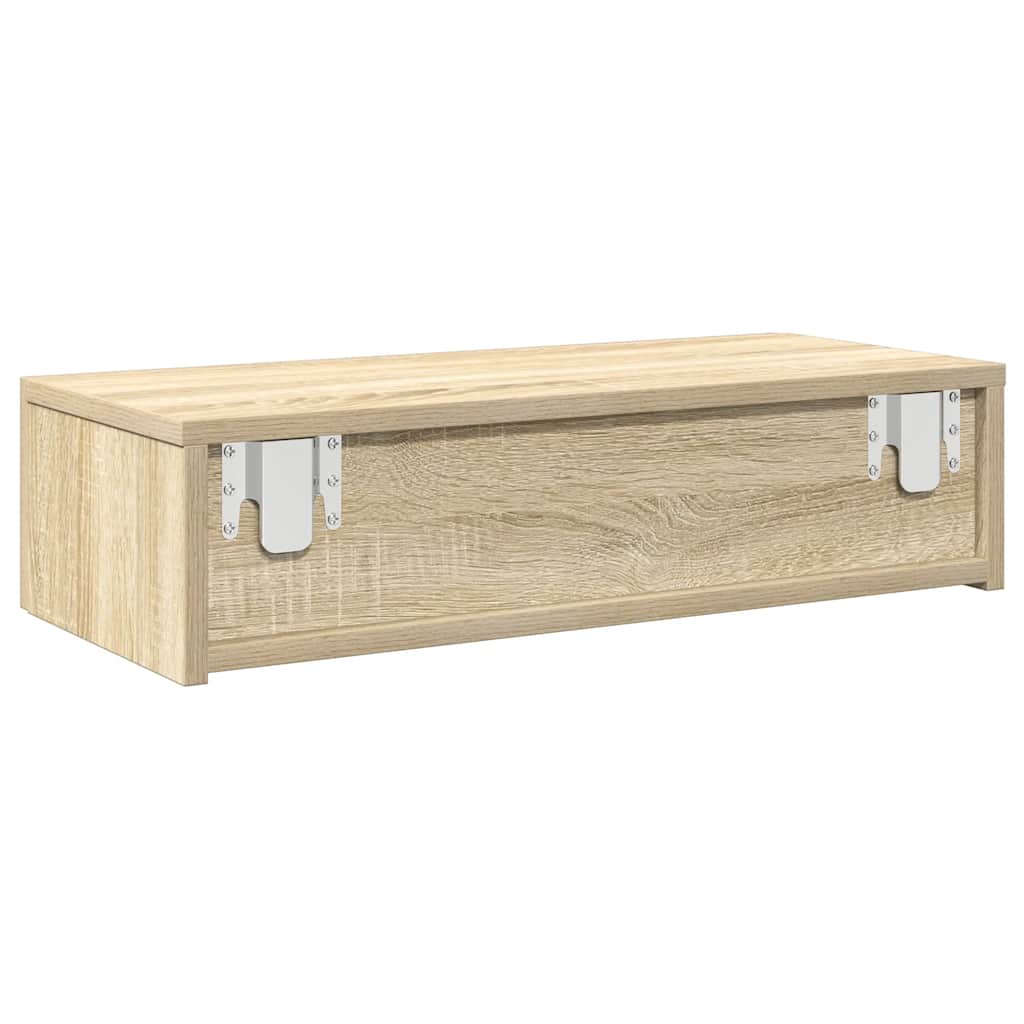 vidaXL Ράφι τοίχου με συρτάρια Δρυς sonoma 60x26,5x15 cm
