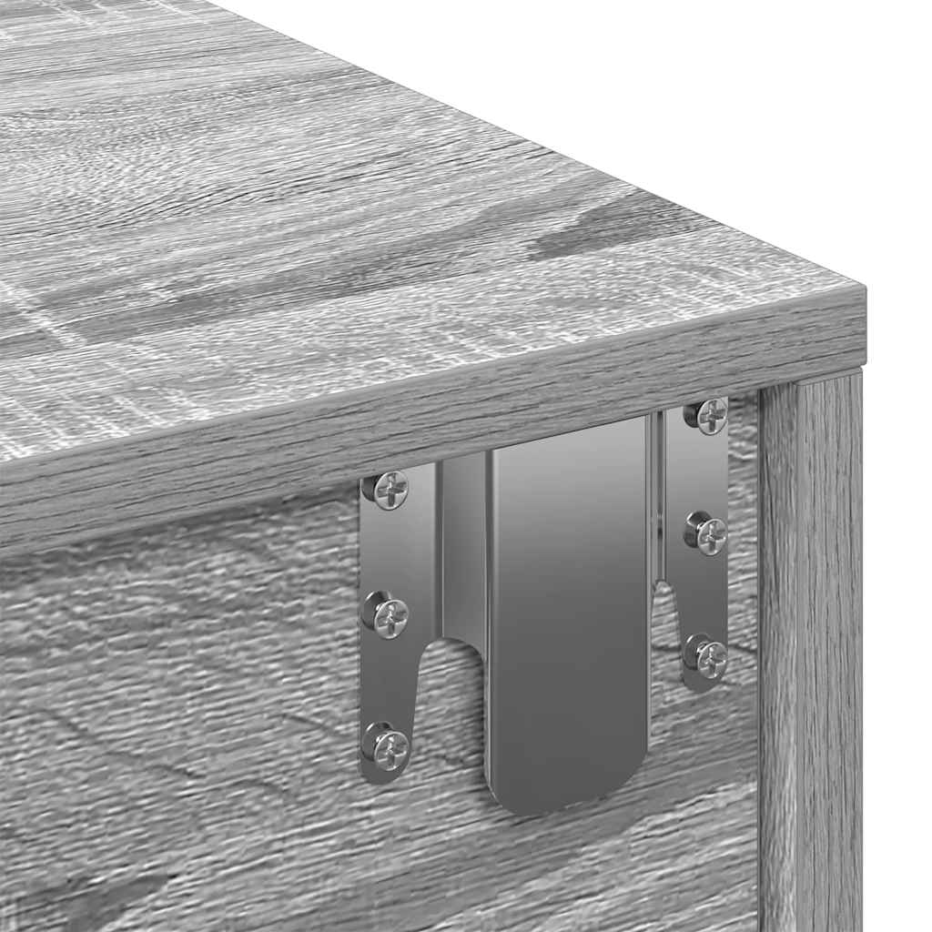 vidaXL Ράφι τοίχου με συρτάρια Γκρι Sonoma Ξύλινη κατασκευή