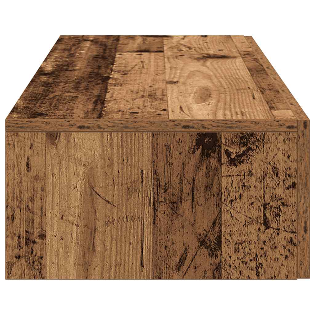 vidaXL Ράφι τοίχου με συρτάρια Παλιό ξύλο Κατασκευασμένο ξύλο