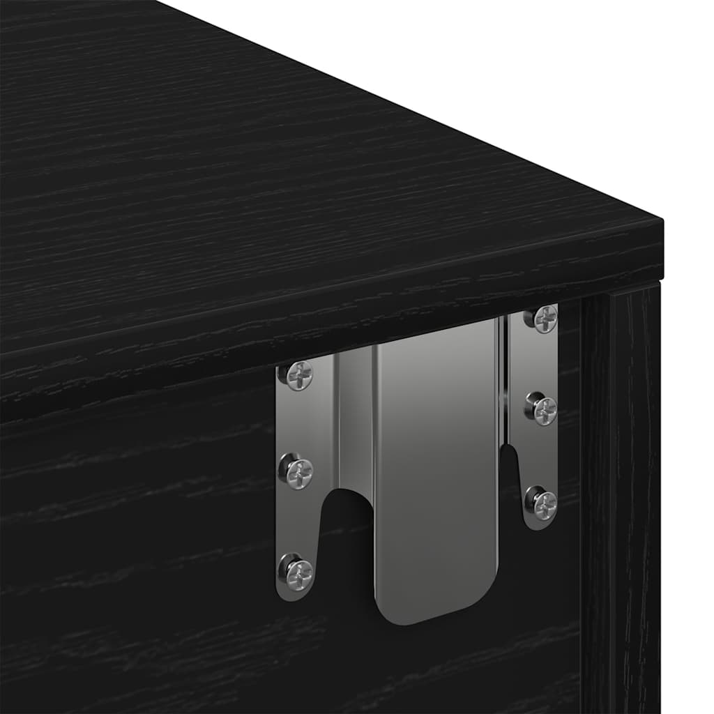 vidaXL Ράφι τοίχου με συρτάρια Μαύρο 80x33x17 cm Κατασκευασμένο ξύλο