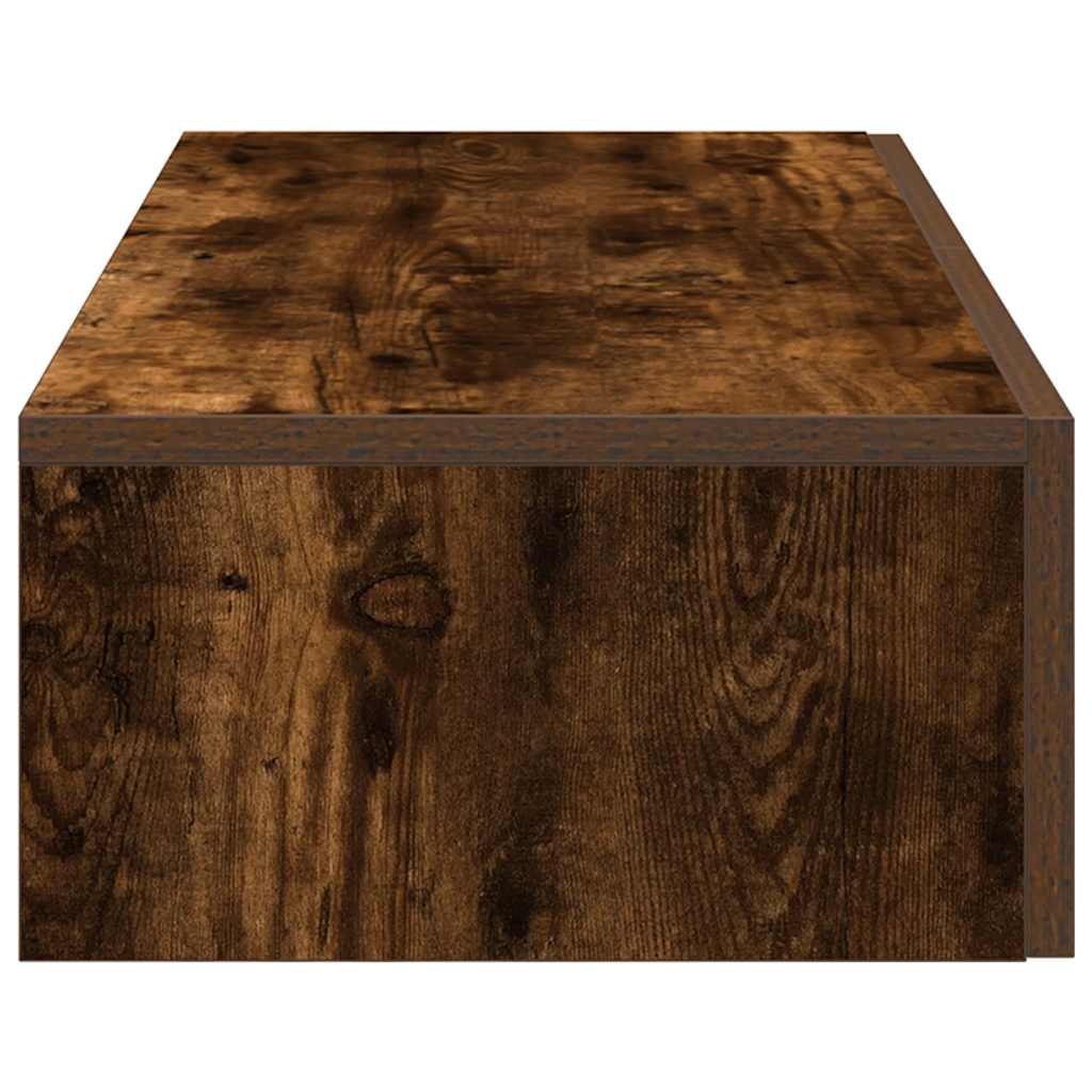 vidaXL Ράφι τοίχου με συρτάρια Καπνιστή δρυς Κατασκευασμένο ξύλο