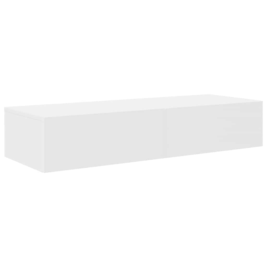 vidaXL Ράφι τοίχου με συρτάρια Λευκό 100x36x19 cm Κατασκευασμένο ξύλο