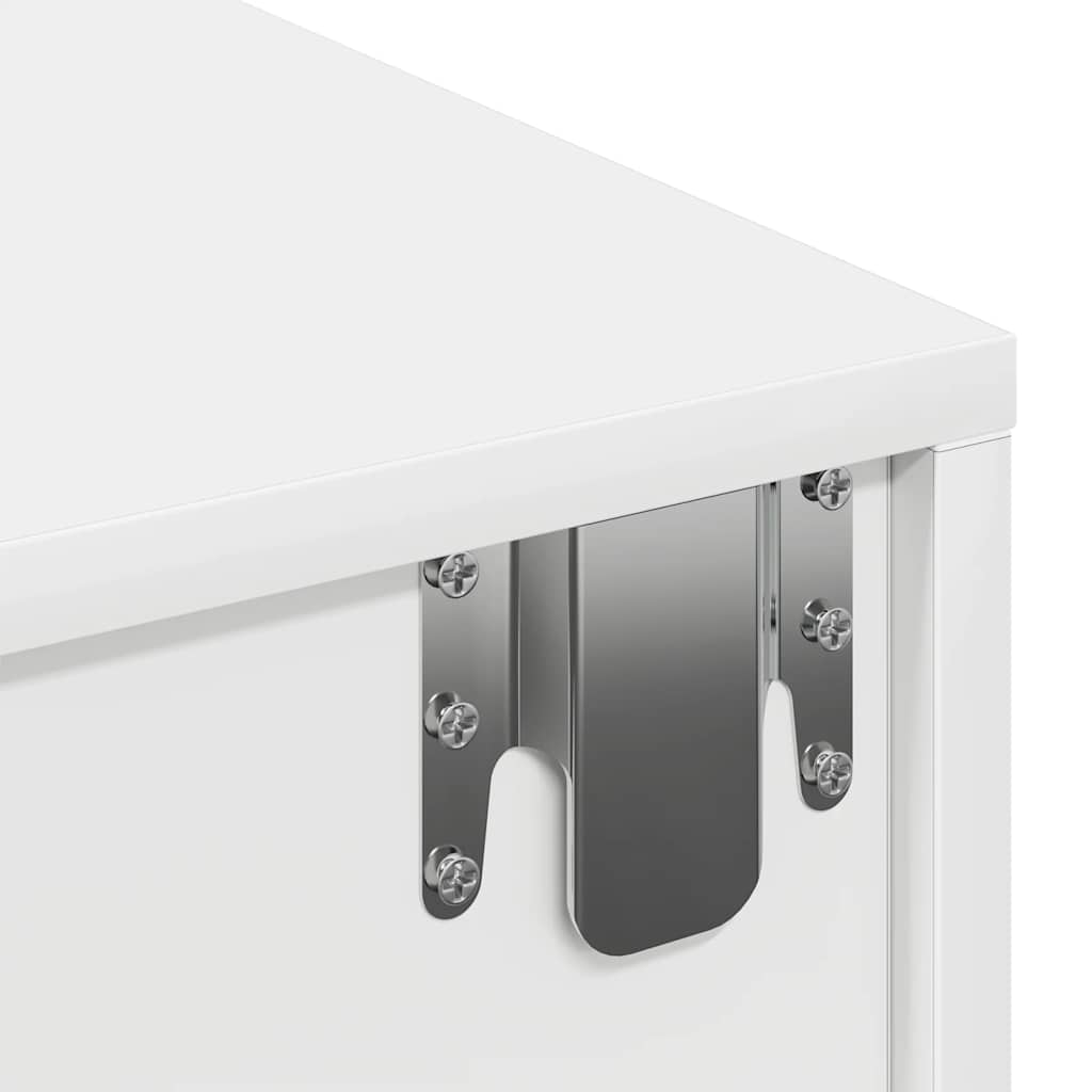vidaXL Ράφι τοίχου με συρτάρια Λευκό 100x36x19 cm Κατασκευασμένο ξύλο