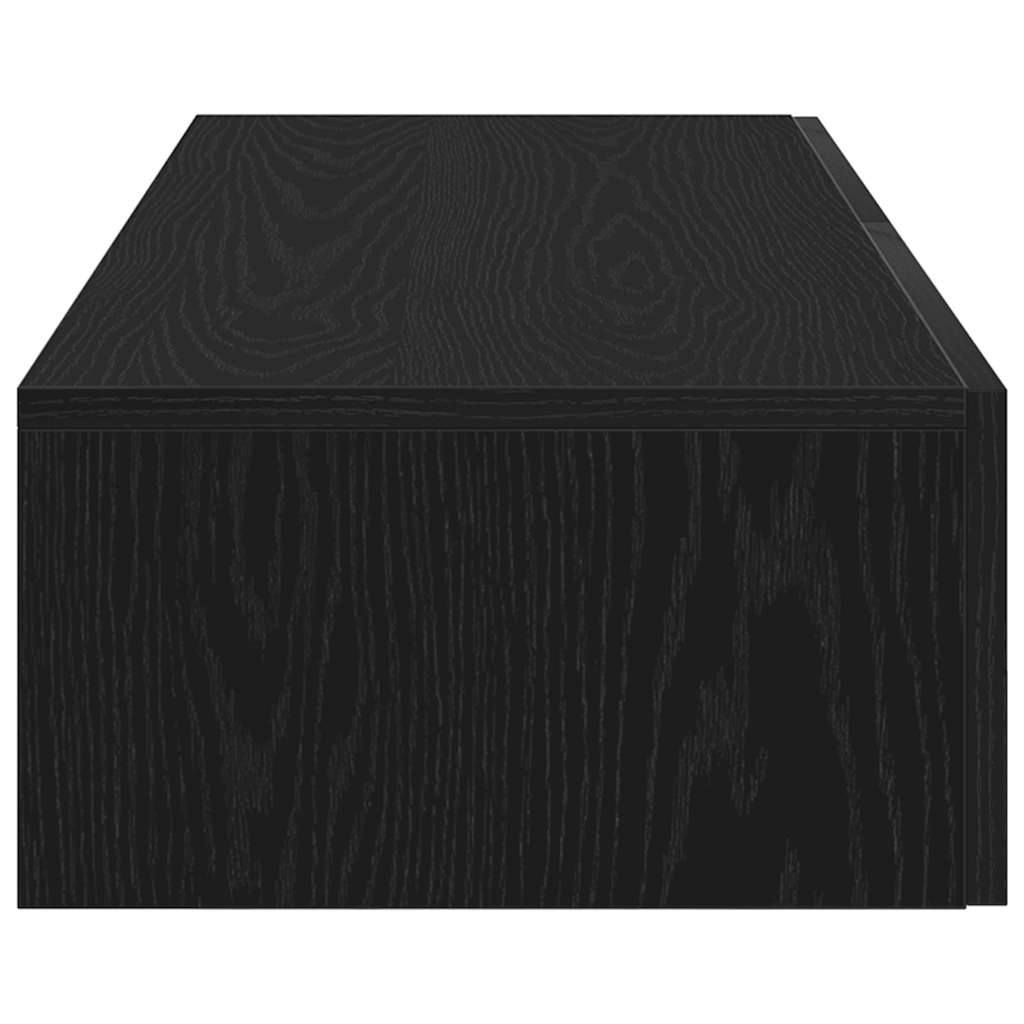 vidaXL Ράφι τοίχου με συρτάρια Μαύρο 100x36x19 cm Κατασκευασμένο ξύλο