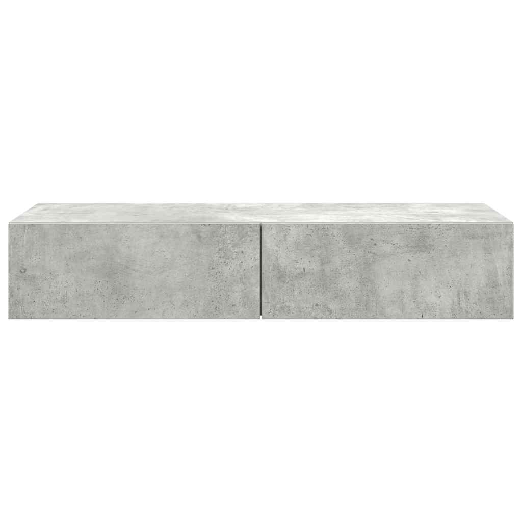 vidaXL Ράφι τοίχου με συρτάρια Γκρι μπετόν 100x36x19 cm Ξύλο μηχανής