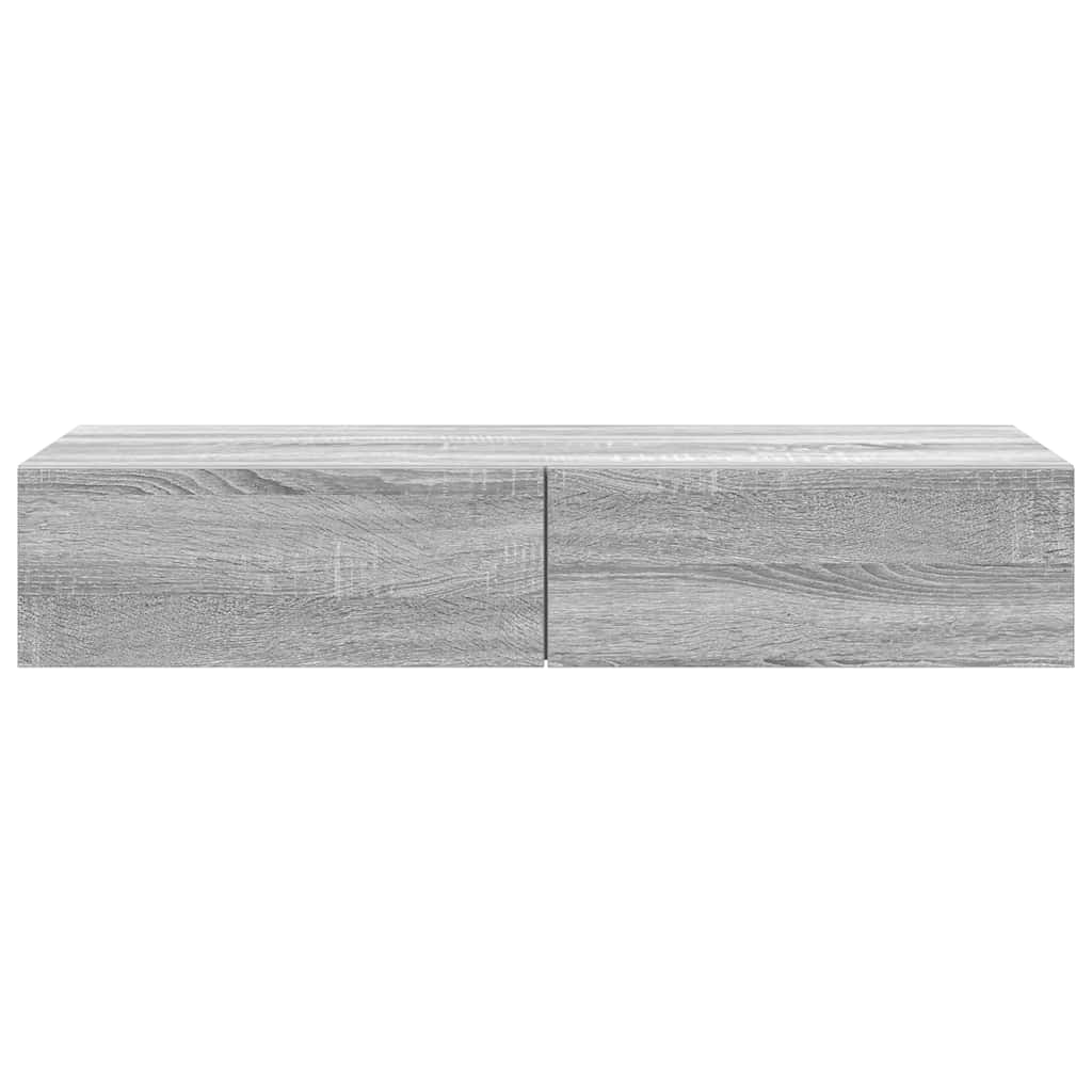 vidaXL Ράφι τοίχου με συρτάρια Γκρι Sonoma Κατασκευασμένο ξύλο