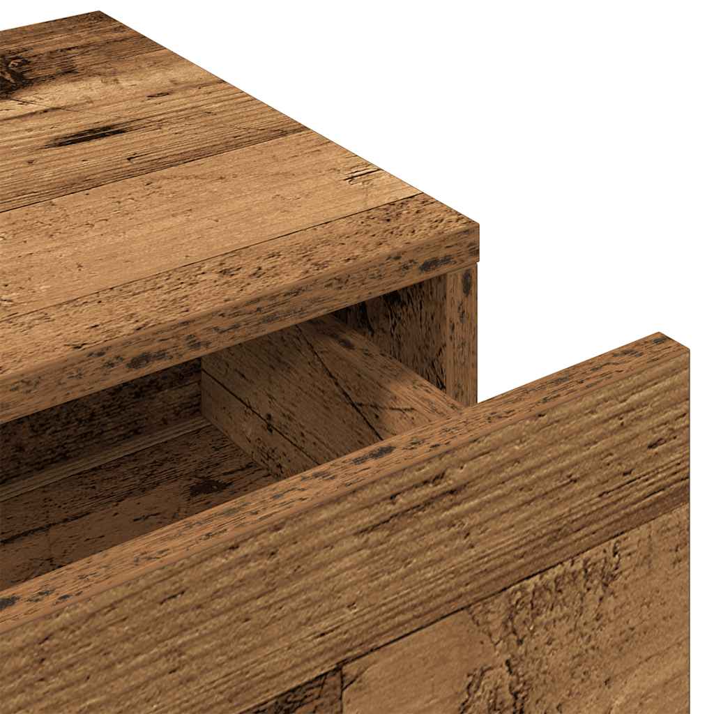 vidaXL Ράφι τοίχου με συρτάρια Παλιό ξύλο Κατασκευασμένο ξύλο