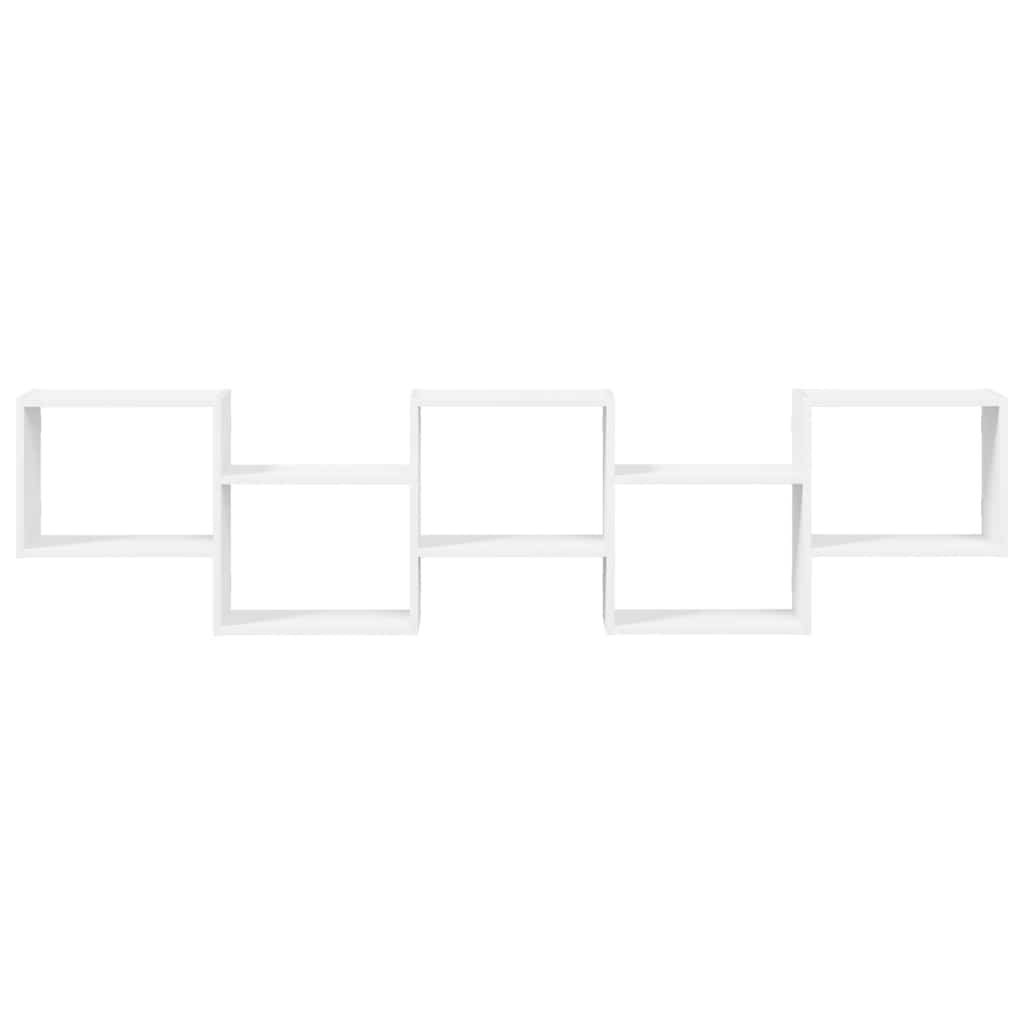 vidaXL Ράφι κύβων τοίχου 5 διαμερισμάτων Λευκό μηχανουργικό ξύλο