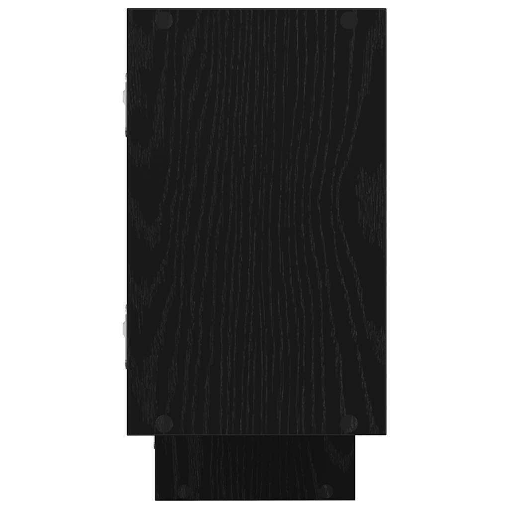 vidaXL Ράφι τοίχου με κύβους 5 διαμερισμάτων Μαύρο μηχανουργικό ξύλο