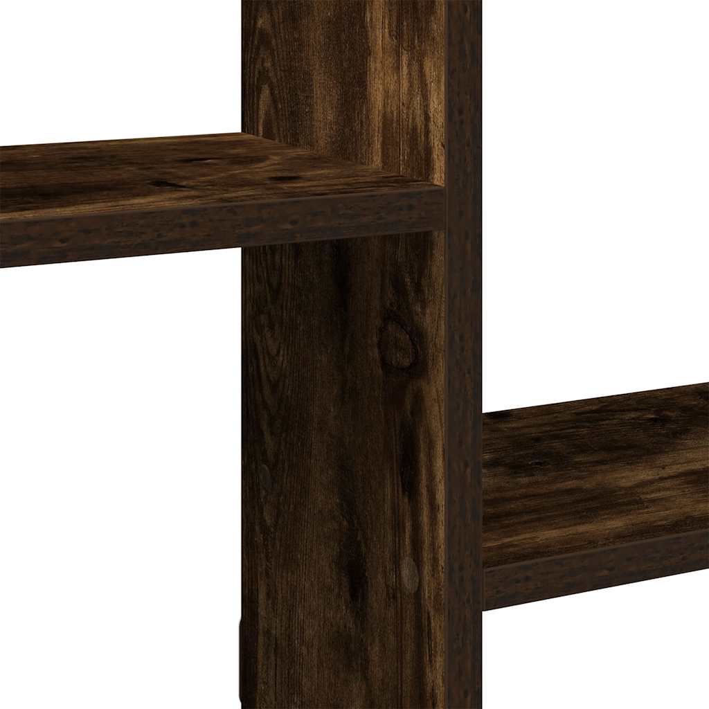 vidaXL Ράφι κύβων τοίχου 5 διαμερισμάτων Καπνιστό ξύλο δρυός μηχανικής