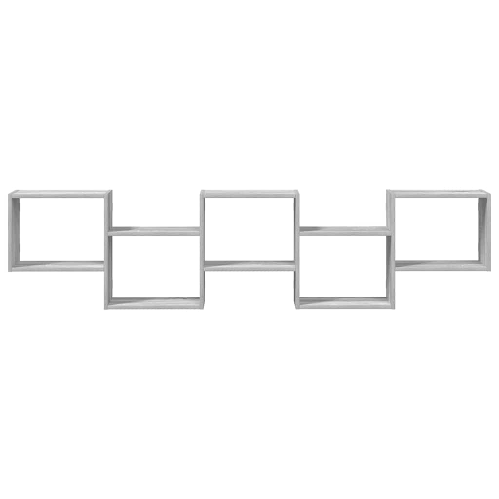 vidaXL Ράφι κύβων τοίχου 5 διαμερισμάτων γκρι Sonoma κατασκευασμένο