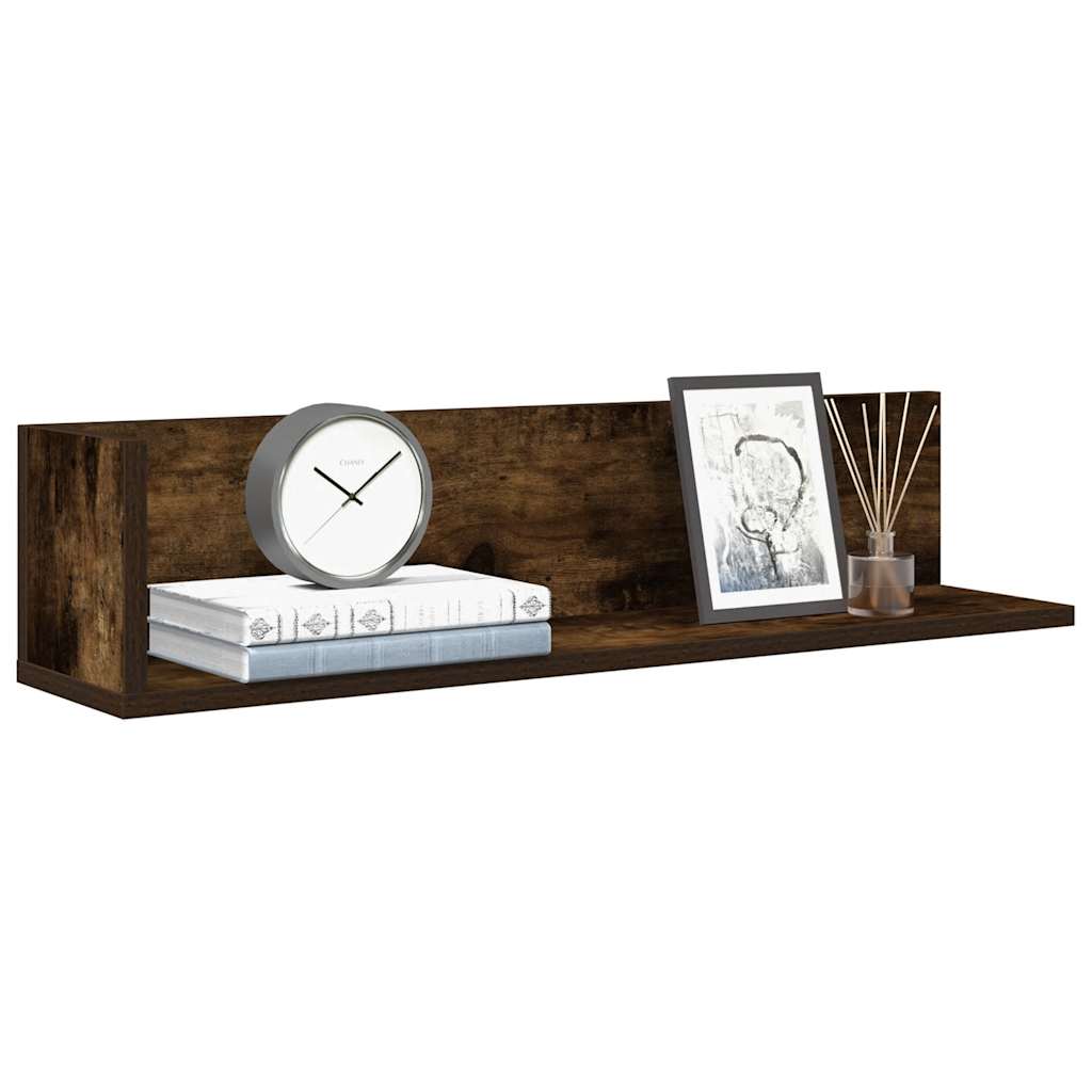 vidaXL Ράφια τοίχου 2 τεμάχια Καπνιστή δρυς Κατασκευασμένο ξύλο