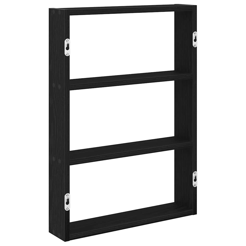vidaXL Ραφιέρα Τοίχου Μαύρο 43x9x60 εκ. από Επεξεργασμένο Ξύλο