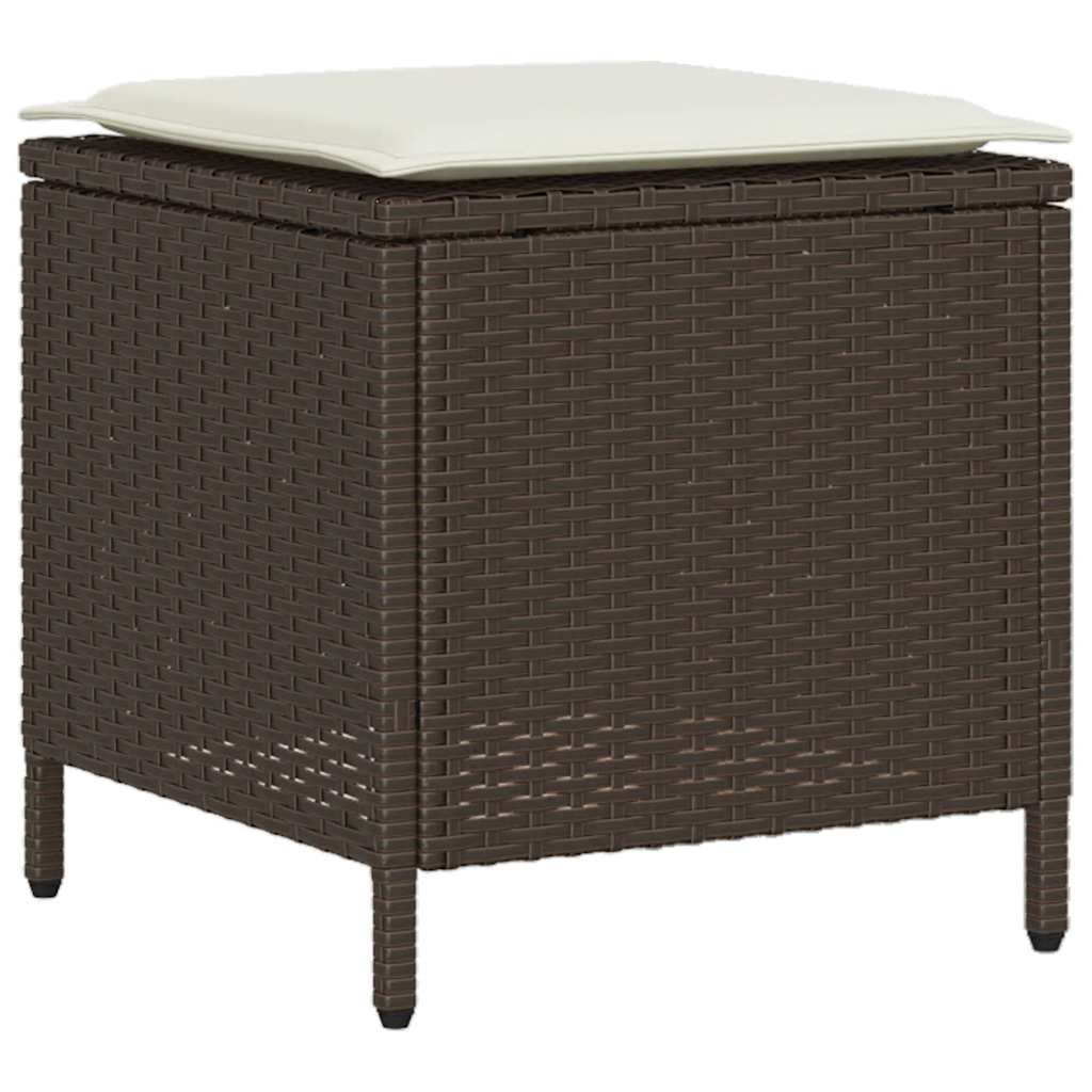 vidaXL Σετ Καναπέδων Κήπου 4 Τεμαχίων με Μαξιλάρια από Καφέ Συνθετικό Ρατάν