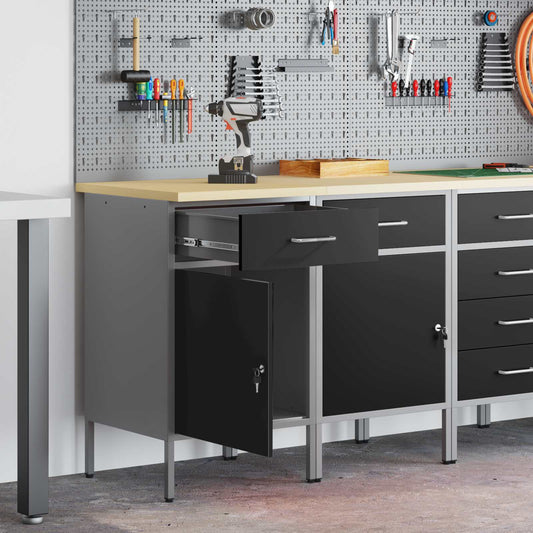 vidaXL Ντουλάπα Εργασίας 2 τμχ. Μαύρο και Γκρι 100 x 55 x 85 εκ.